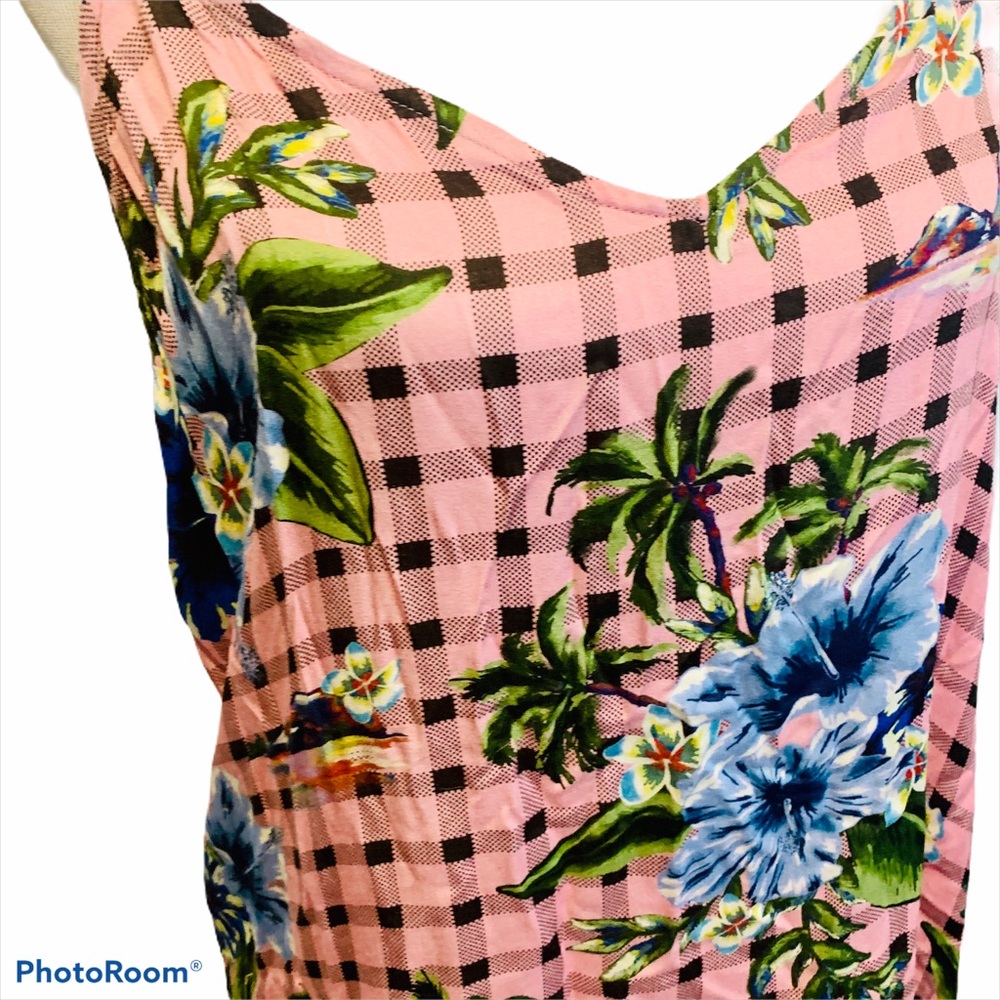 ZARA Floral Plaid Checked Slip Midi Dress Coquette Girl - Picture 4 of 8